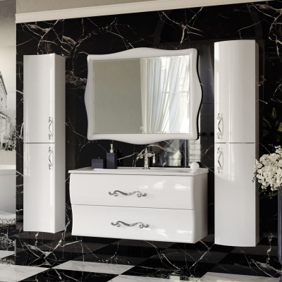 Шкаф пенал Aima Design Amethyst 30П вогнутый L White