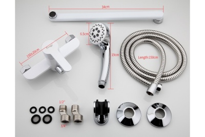 Смеситель для ванны Frap F224 универсальный Белый Хром