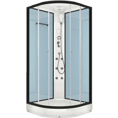 Душевая кабина Domani-Spa Delight 99 90x90 DS01D99LDbCl10 с гидромассажем профиль Графит задние стенки Синие
