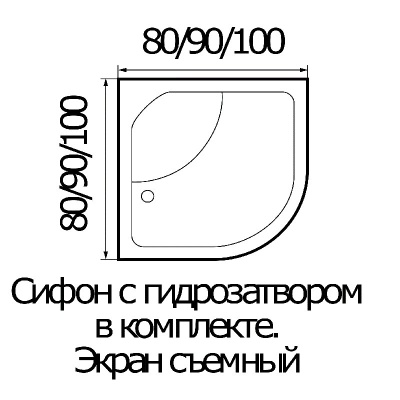 Душевая кабина River Dunay 90x90x46 ТН 10000001249+10000002426 с поддоном