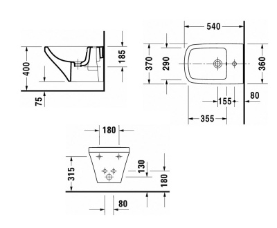 Биде Duravit Durastyle 2287150000 подвесное Белое