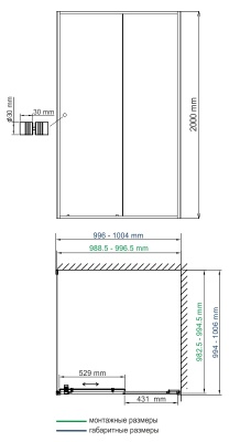 Душевой уголок WasserKRAFT Dill 100x100 61S19 профиль Черный стекло прозрачное