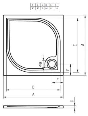 Душевой поддон из искусственного камня Riho Kolping 90x90 DB2100500000000 Белый с антискользящим покрытием
