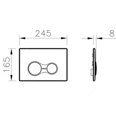 Клавиша смыва Vitra 740-0480 для унитаза Хром глянцевый
