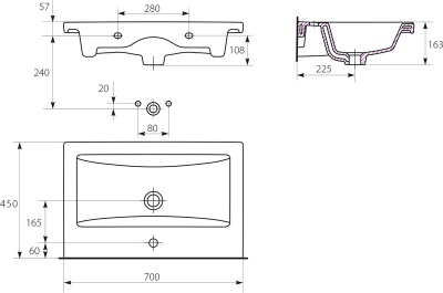 Тумба под раковину Style Line Лотос 70 Люкс Plus подвесная Белая