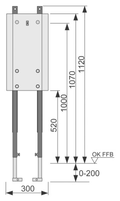 Инсталляция Tece Рrofil 9360000 для ручек и поддерживающих систем без поручня