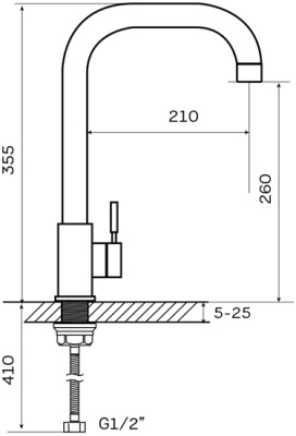 Смеситель для кухни Zerix SUS-G ZX0991 Нержавеющая сталь
