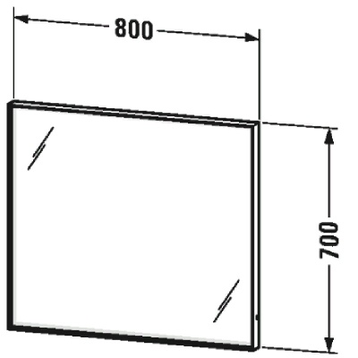 Зеркало Duravit L-Cube 80 с подсветкой Белое