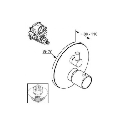 Смеситель для душа Kludi Zenta 388350545 с термостатом Хром