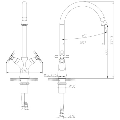 Смеситель для кухни Lemark Duetto LM5704C Хром