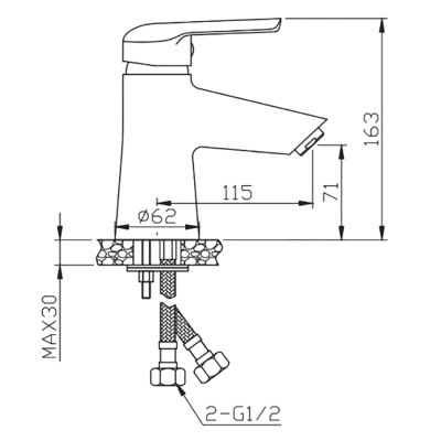 Смеситель для раковины Orange Tony M54-021cr Хром