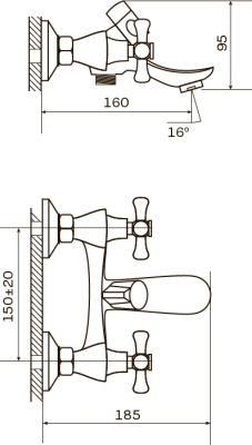 Смеситель для ванны Zerix ZOM 827 ZX0200 Хром