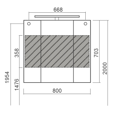 Зеркальный шкаф Diborg Lande Q 80 77.3105 Дуб