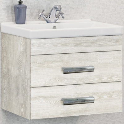 Тумба с раковиной Comforty Никосия 60 4138879 подвесная Дуб белый