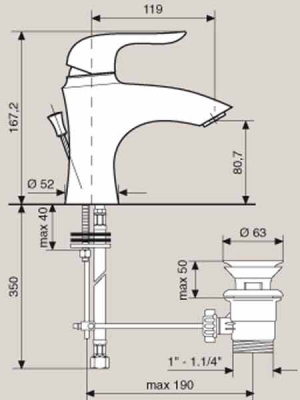 Смеситель для раковины Emmevi Neco 91003 Хром