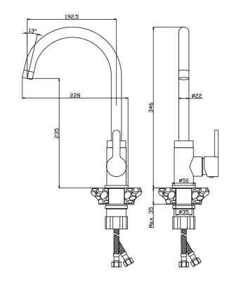 Смеситель для кухни Olive's Torres 17430TR Хром