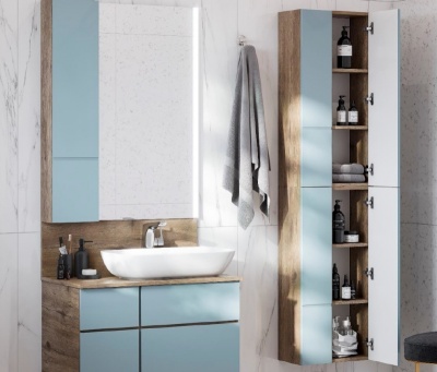 Подвесной шкаф Акватон Мишель 43 1A243903MIX30 Дуб рустикальный Фьорд