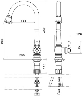 Смеситель для кухни Shouder Bizans 0230604 Хром