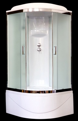 Душевая кабина Royal Bath ВК 90x90 RB90BK1-M-CH стекло матовое задние стенки Белые