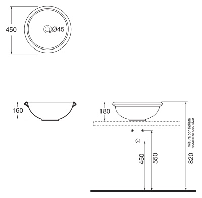 Раковина Azzurra Jubilaeum JUB50/APP bianco lucido