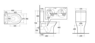 Унитаз компакт RAK Ceramics Resort RST10AWHA/RST17AWHA/YFG106C с бачком и сиденьем Микролифт