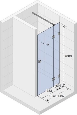 Душевая дверь Riho Scandic Mistral M104 140 GX0070402 R профиль Хром стекло прозрачное