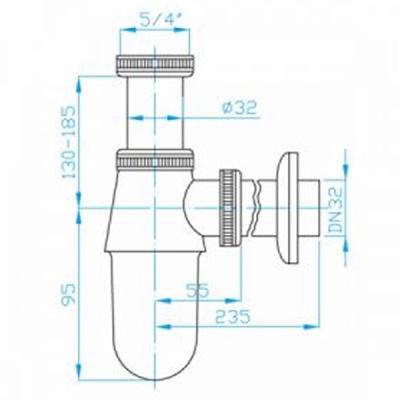 Сифон для раковины PlastBrno EMCR001 Хром