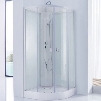 Душевая кабина SSWW W0914 90x90 профиль Белый матовый задние стенки прозрачные
