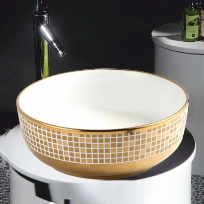 Раковина Melana 38 MLN-T4003-G2 Белая Золото