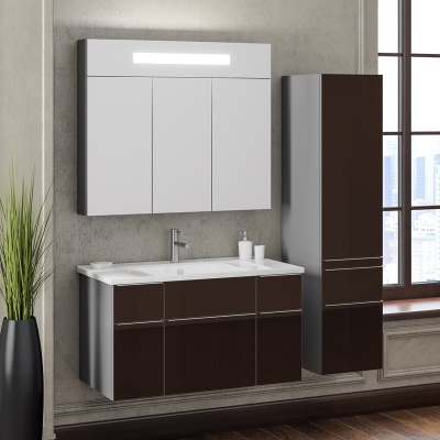 Шкаф пенал Opadiris Кристалл 30 R Z0000010386 подвесной Коричневый/Титан