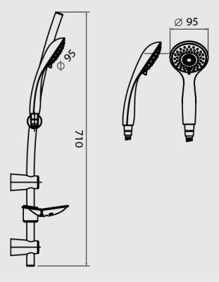 Душевой гарнитур Milardo 2103F71M16 хром