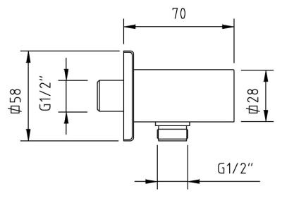 Шланговое подключение Clever Bimini 98235 с держателем ручного душа Хром