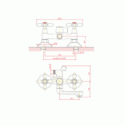 Комплект смесителей Agger Retro A1931188 Бронза