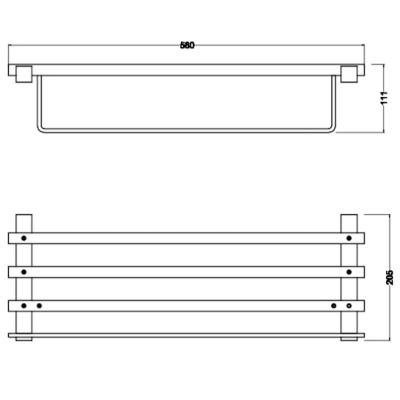 Полка для полотенец Schein Durer 2610B Хром