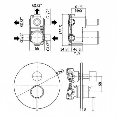Смеситель для душа Paffoni Light LIG019CR Хром