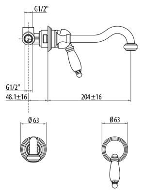 Смеситель для раковины Gattoni Orta 2737 хром