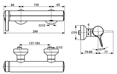 Смеситель для душа Ideal Standard Melange A4269AA Хром
