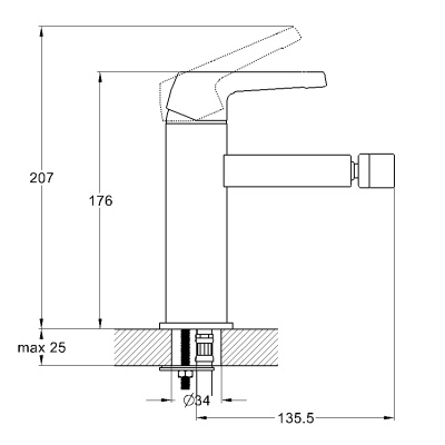 Смеситель для биде G-Lauf LEF2-A232 Хром