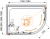 Душевой уголок Cezares Anima RH-2 120x90 L профиль Хром стекло прозрачное