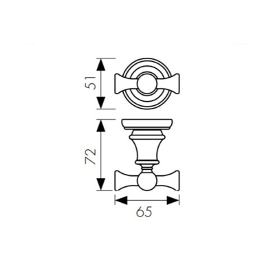 Двойной крючок Kaiser KH-4202 Бронза
