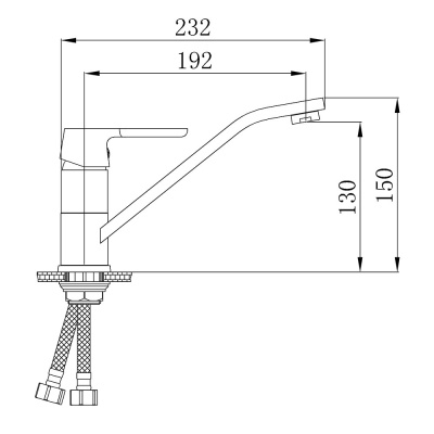 Смеситель для кухни Ростовская Мануфактура Сантехники SL123W-004F-25 Белый Хром