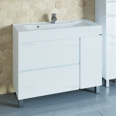 Тумба с раковиной СанТа Марс 100 700187е Белая