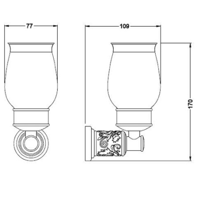 Стакан Schein Carving 7065011 Хром, Белый Стакан Schein Carving 7065011 Хром, Белый