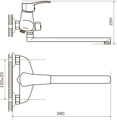 Смеситель для ванны Zerix NGB 279 ZX0445 универсальный Хром
