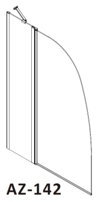 Шторка на ванну Azario AZ-142BS 100x140 профиль хром, стекло прозрачное Шторка на ванну Azario AZ-142BS 100x140 профиль хром, стекло прозрачное