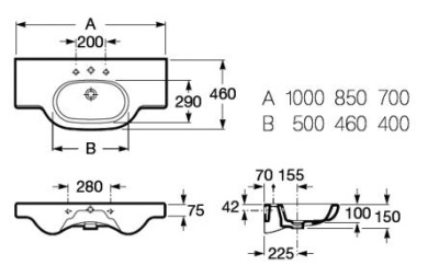Раковина Roca Meridian 70 327240000 Белая