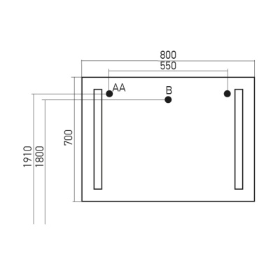 Зеркало Mixline Ницца 80 526259 с подсветкой с полкой