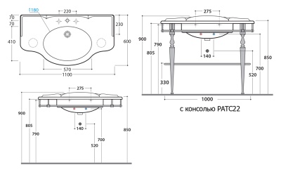 Раковина Globo Paestum PA022 bianco lucido