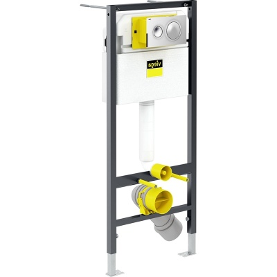 Инсталляция Viega Prevista Dry 792855 для подвесных унитазов с клавишей смыва Хром