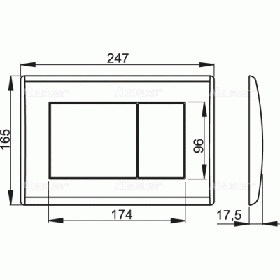 Клавиша смыва Alcaplast Basic M272 Матовый хром